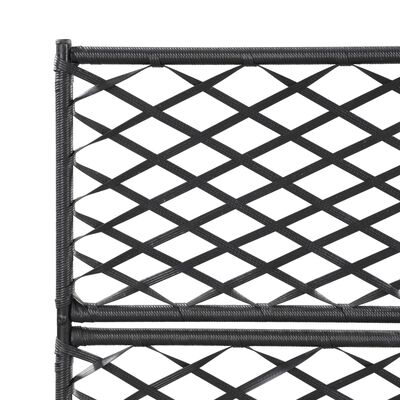 vidaXL Trellis Raised Bed with 3 Pots 83x30x130 cm Poly Rattan Black, black vidaXL Trellis Raised Bed with 3 Pots 83x30x130 cm Poly Rattan Black