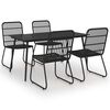 vidaXL 5 Piece Outdoor Dining Set Poly Rattan and Glass