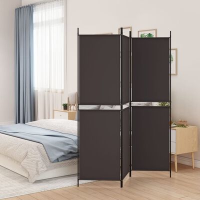 vidaXL 3-Panel Room Divider Brown 150x180 cm Fabric, brown vidaXL 3-Panel Room Divider Brown 150x180 cm Fabric