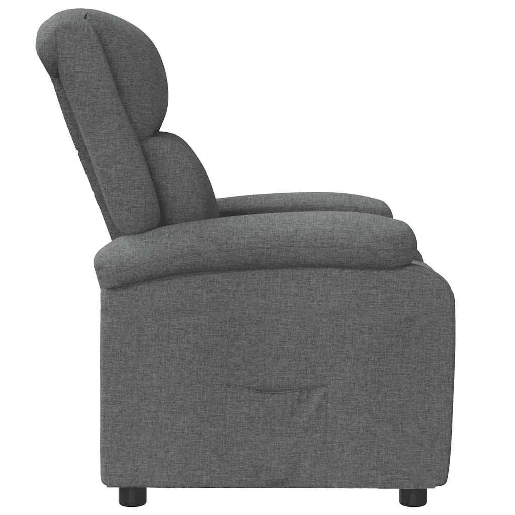 vidaXL Recliner Chair Dark Grey Fabric