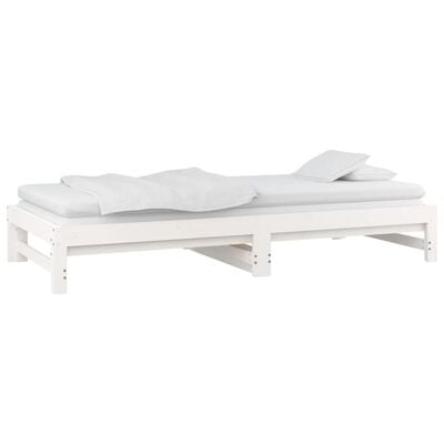 vidaXL Pull-out Day Bed without Mattress White 2x(90x200) cm, white vidaXL Pull-out Day Bed without Mattress White 2x(90x200) cm