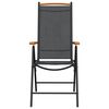 vidaXL 7 Piece Garden Dining Set Black and Brown Aluminium