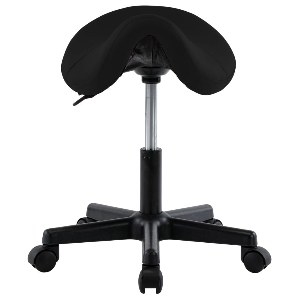 vidaXL Work Stool Black Faux Leather