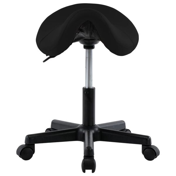 vidaXL Work Stool Black Faux Leather