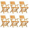 vidaXL Folding Chairs 6 pcs 55x61x90 cm Solid Wood Teak
