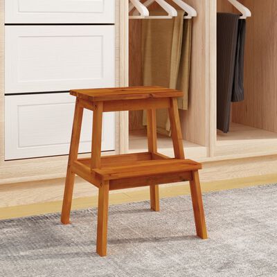 vidaXL 2 Step Stool 40x38x50 cm Solid Wood Acacia