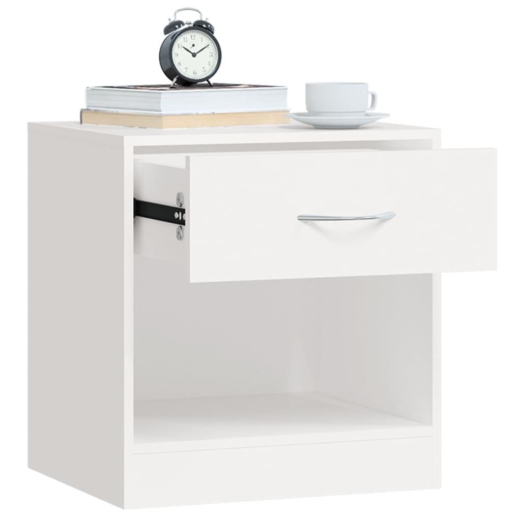 vidaXL Nightstand 2 pcs with Drawer White