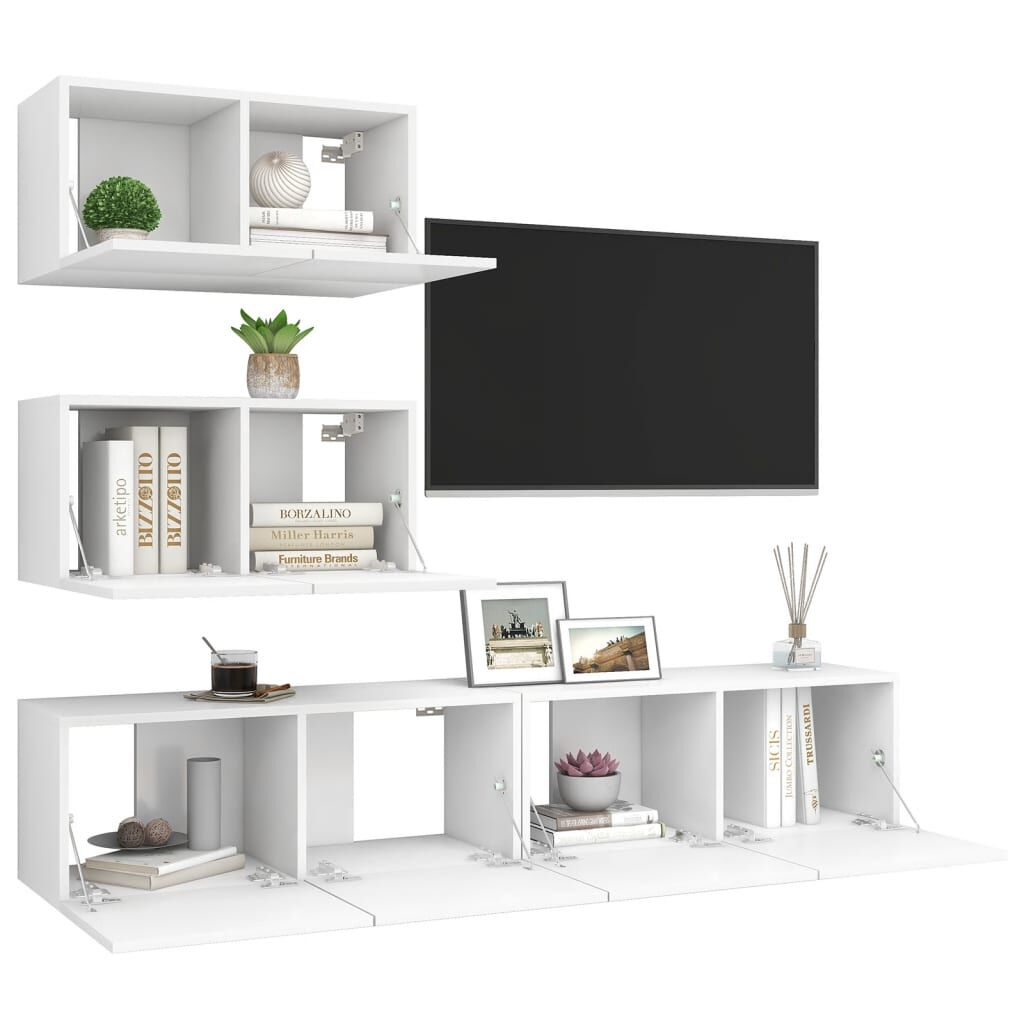 vidaXL 4 Piece TV Cabinet Set Concrete Grey Engineered Wood