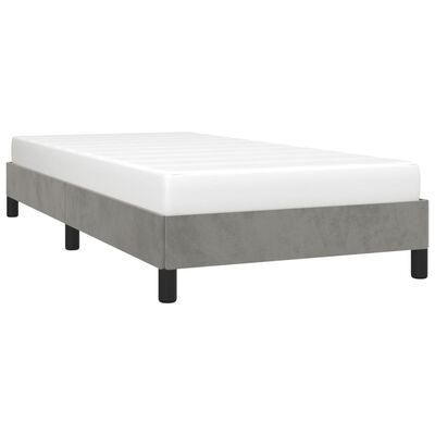 vidaXL Bed Frame without Mattress Light Grey 92x187 cm Single Velvet, light grey vidaXL Bed Frame without Mattress Light Grey 92x187 cm Single Velvet