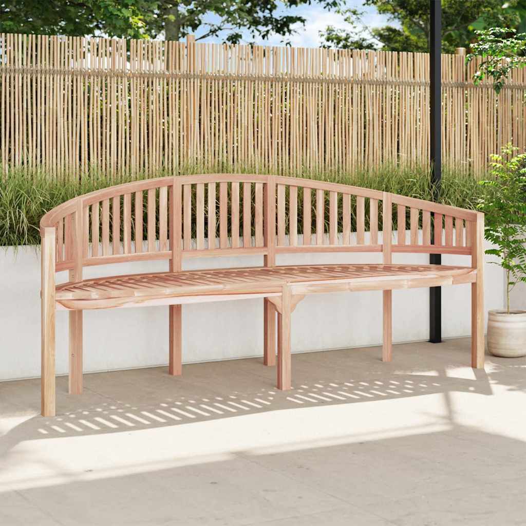 vidaXL Banana Bench 200 cm Solid Teak Wood