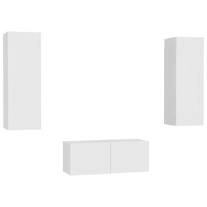 vidaXL 3 Piece TV Cabinet Set White Engineered Wood