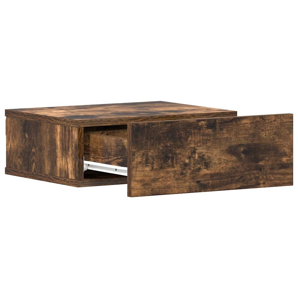 vidaXL Floating Nightstands 2 pcs Smoked Oak 40x30x15cm Engineered Wood