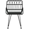 vidaXL Garden Chairs 2 pcs with Armrest Black 56x64x80 cm PE Rattan