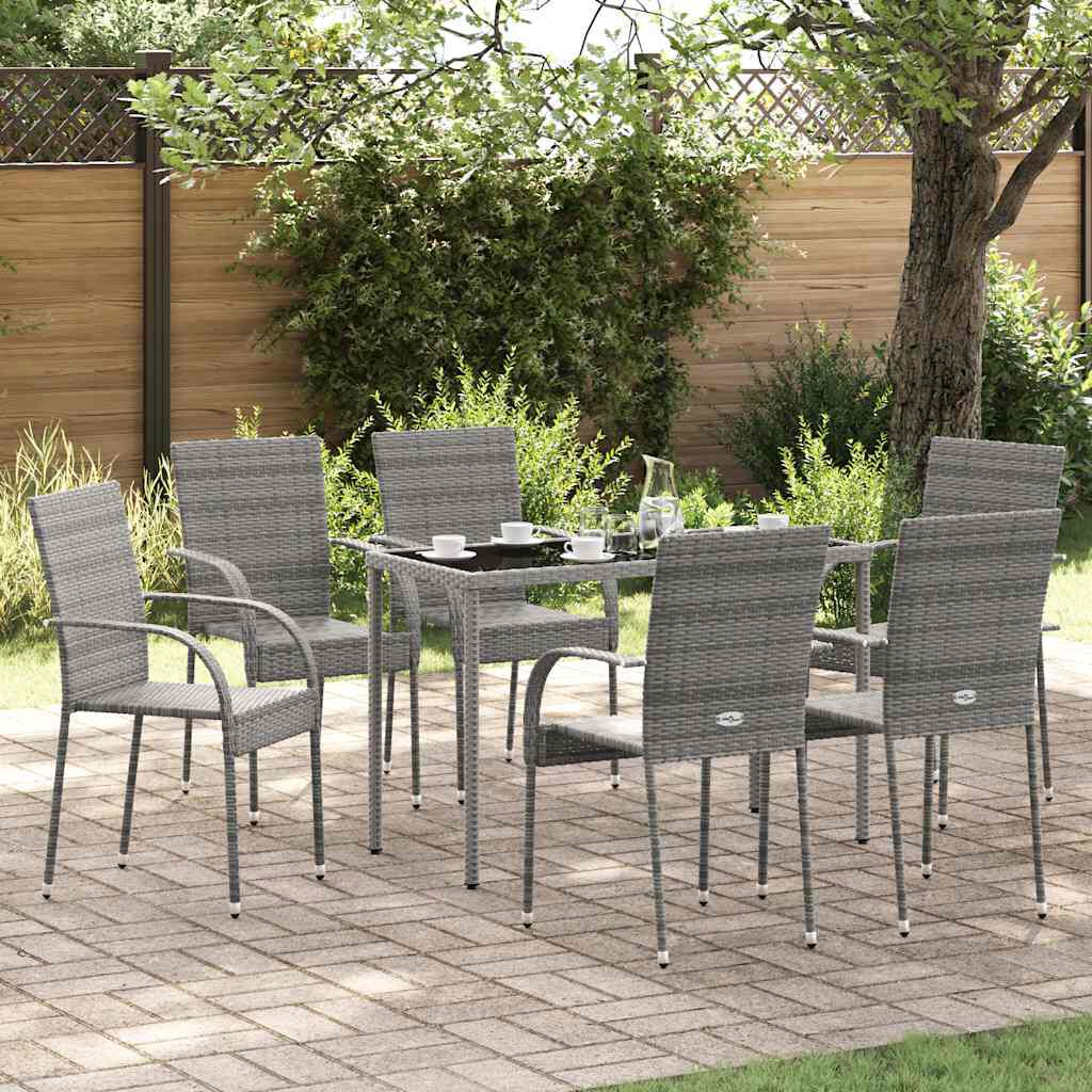 vidaXL Stackable Outdoor Chairs 4 pcs Grey Poly Rattan