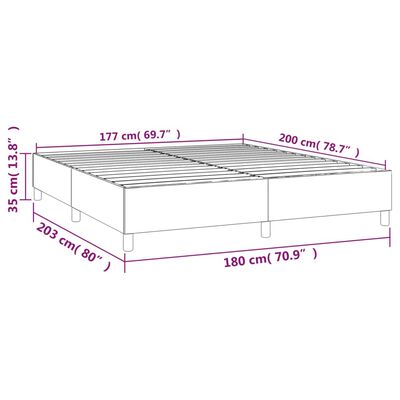 vidaXL Bed Frame without Mattress Light Grey 180x200 cm Super King Fabric