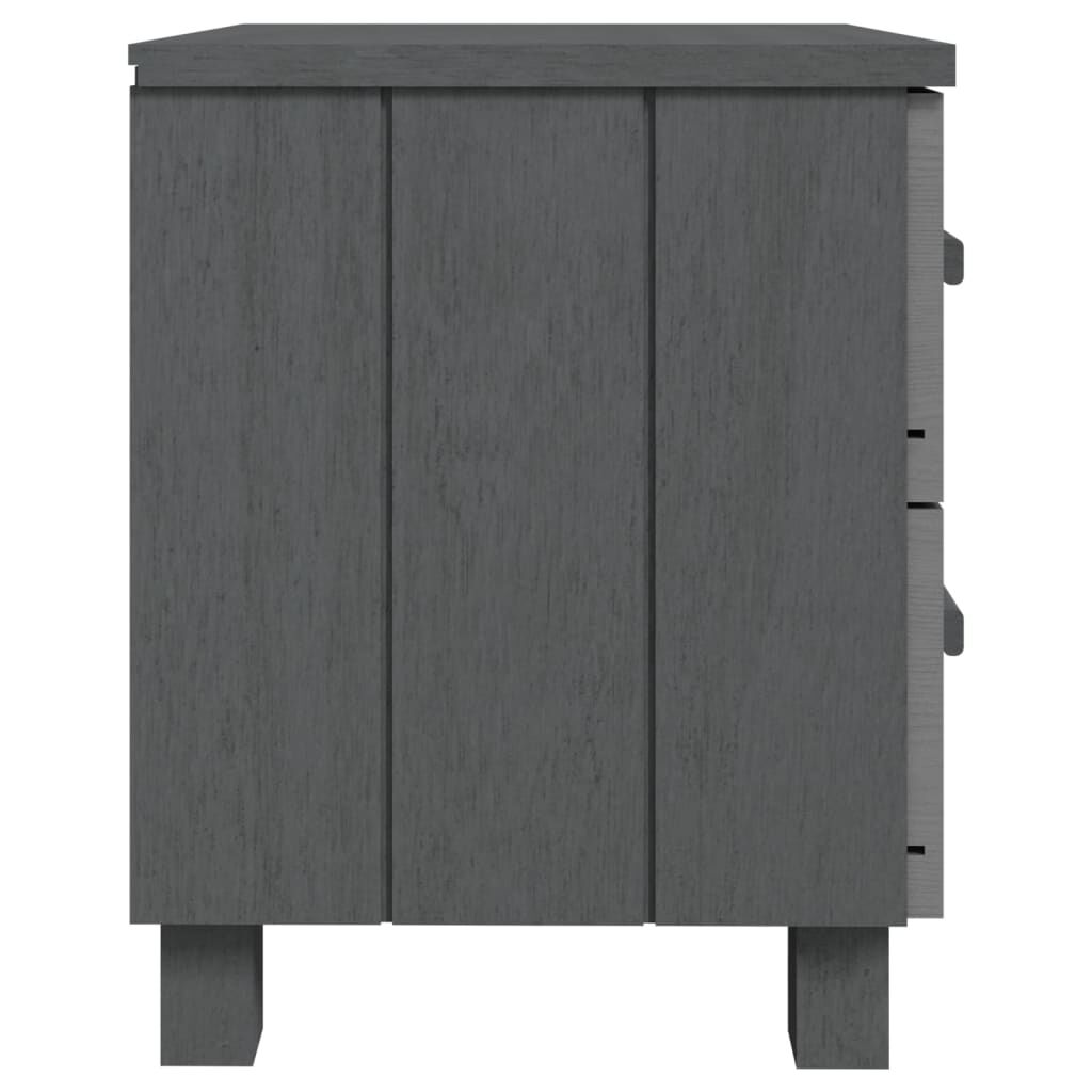 vidaXL Bedside Cabinets HAMAR 2 pcs Dark Grey 40x35x44.5 cm Solid Wood, dark grey vidaXL Bedside Cabinets HAMAR 2 pcs Dark Grey 40x35x44.5 cm Solid Wood