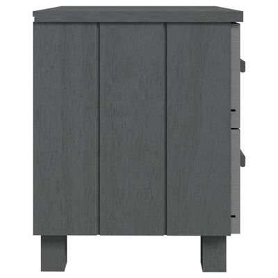 vidaXL Bedside Cabinets HAMAR 2 pcs Dark Grey 40x35x44.5 cm Solid Wood, dark grey vidaXL Bedside Cabinets HAMAR 2 pcs Dark Grey 40x35x44.5 cm Solid Wood