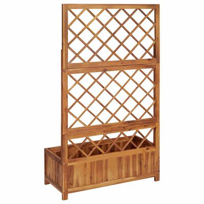 vidaXL Raised Bed with Trellis 85x38x150 cm Solid Acacia Wood,  vidaXL Raised Bed with Trellis 85x38x150 cm Solid Acacia Wood