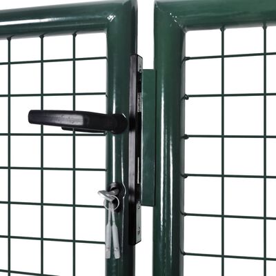 vidaXL Fence Gate Steel 306x100 cm Green,  vidaXL Fence Gate Steel 306x100 cm Green