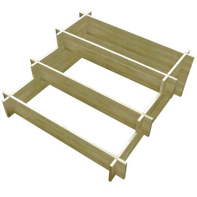 vidaXL 3-Tier Planter Box 90x90x35 cm Impregnated Wood,  vidaXL 3-Tier Planter Box 90x90x35 cm Impregnated Wood