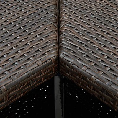 vidaXL Corner Bar Table Brown 100x50x105 cm Poly Rattan, brown vidaXL Corner Bar Table Brown 100x50x105 cm Poly Rattan