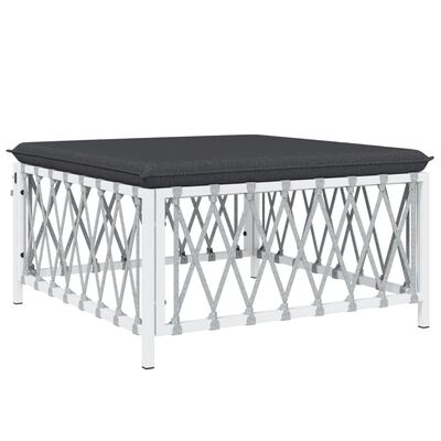 vidaXL 10 Piece Garden Lounge Set with Cushions White Steel, white vidaXL 10 Piece Garden Lounge Set with Cushions White Steel