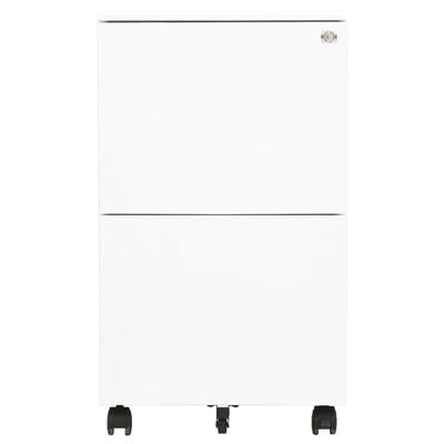 vidaXL Mobile File Cabinet White 39x45x67 cm Steel