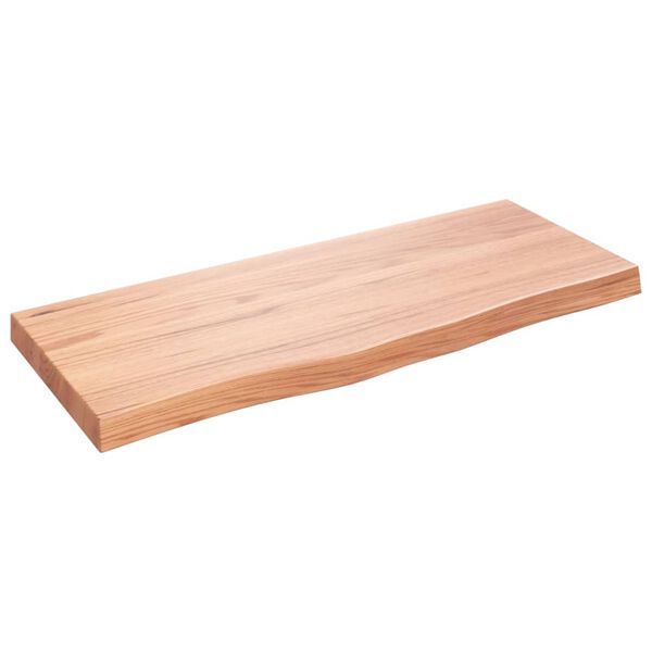 vidaXL Bathroom Countertop Light Brown 100x40x(2-6)cm Treated Solid Wood