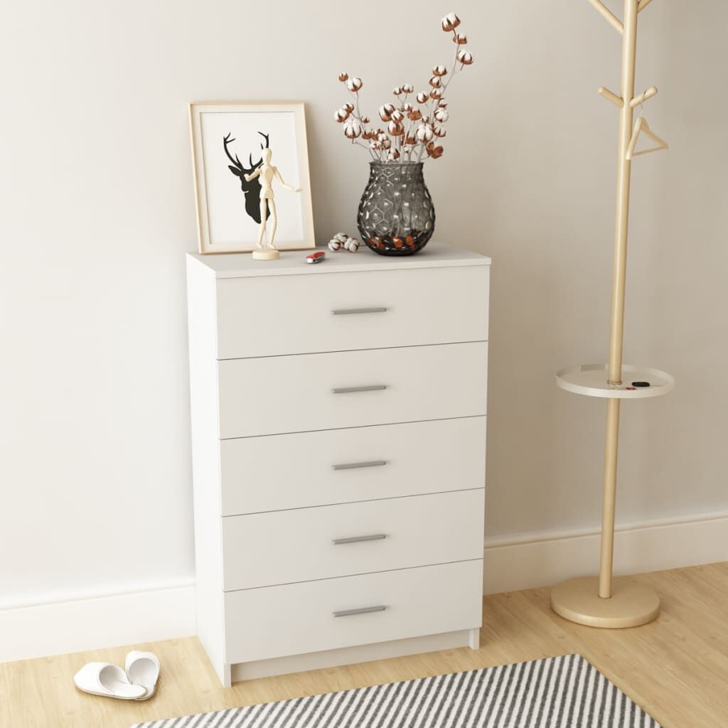 vidaXL Storage Cabinet Engineered Wood 71x35x106 cm White