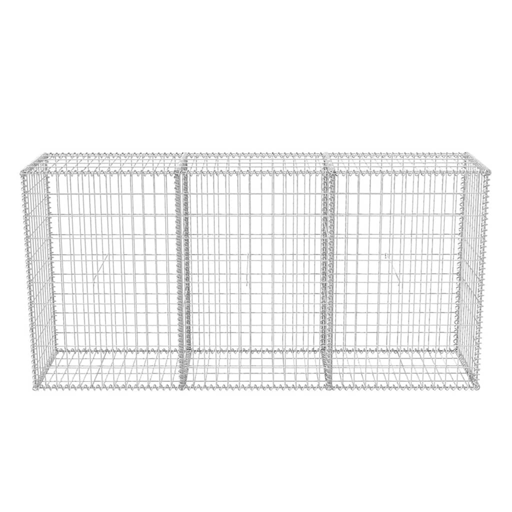 vidaXL Gabion Basket Galvanised Steel 200x50x100 cm