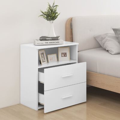 vidaXL Bed Cabinet White 50x32x60 cm, white vidaXL Bed Cabinet White 50x32x60 cm