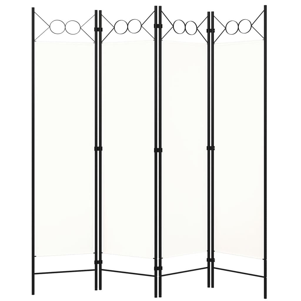vidaXL 4-Panel Room Divider White 160x180 cm