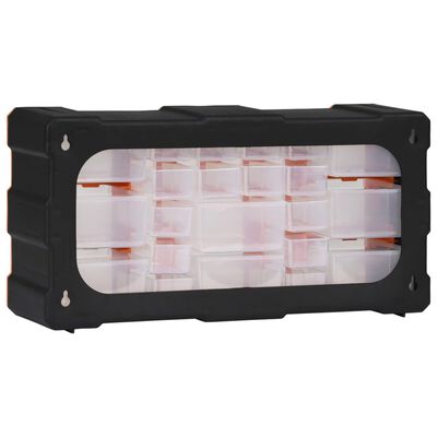 vidaXL Multi-drawer Organiser with 22 Drawers 49x16x25.5 cm, orange and black vidaXL Multi-drawer Organiser with 22 Drawers 49x16x25.5 cm