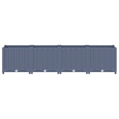 vidaXL Raised Bed 160x40x38 cm Polypropylene, blue grey vidaXL Raised Bed 160x40x38 cm Polypropylene