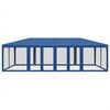 vidaXL Party Tent with 12 Mesh Sidewalls Blue 8x4 m HDPE