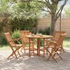 vidaXL 5 Piece Folding Outdoor Dining Set Solid Wood Teak