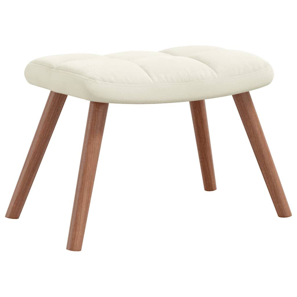 vidaXL Rocking Chair with a Stool Cream White Velvet