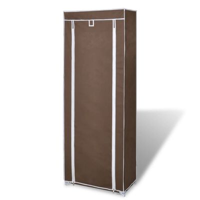 Fabric Shoe Cabinet with Cover 162 x 57 x 29 cm Brown, brown Fabric Shoe Cabinet with Cover 162 x 57 x 29 cm Brown