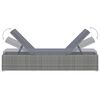 vidaXL 3 Piece Garden Sun Loungers with Tea Table Poly Rattan Grey