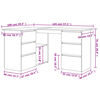 vidaXL Corner Desk White 145x100x76 cm Engineered Wood