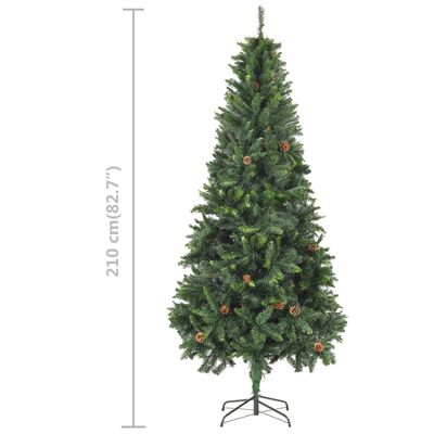 vidaXL Artificial Pre-lit Christmas Tree with Ball Set Green 210 cm