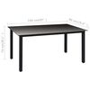vidaXL 7 Piece Garden Dining Set Black