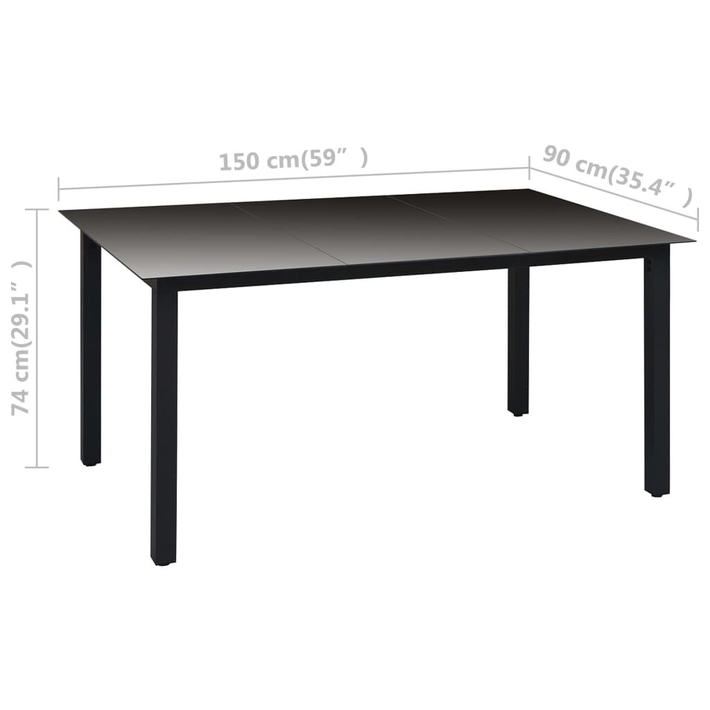 vidaXL 7 Piece Garden Dining Set Black