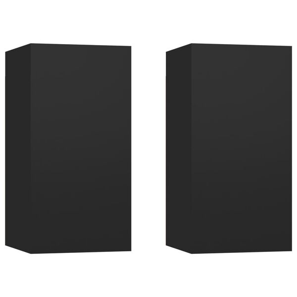 vidaXL 4 Piece TV Cabinet Set Black Engineered Wood