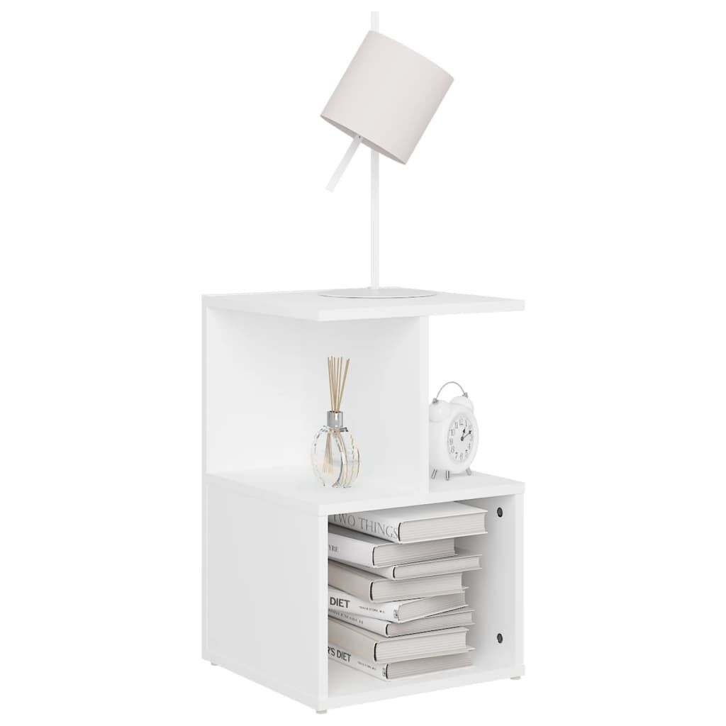 vidaXL Bedside Cabinet White 35x35x55 cm Engineered Wood