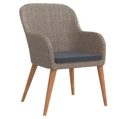 vidaXL 7 Piece Garden Dining Set with Cushions Brown, brown vidaXL 7 Piece Garden Dining Set with Cushions Brown