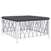 vidaXL Garden Footstool with Cushion White Woven Fabric