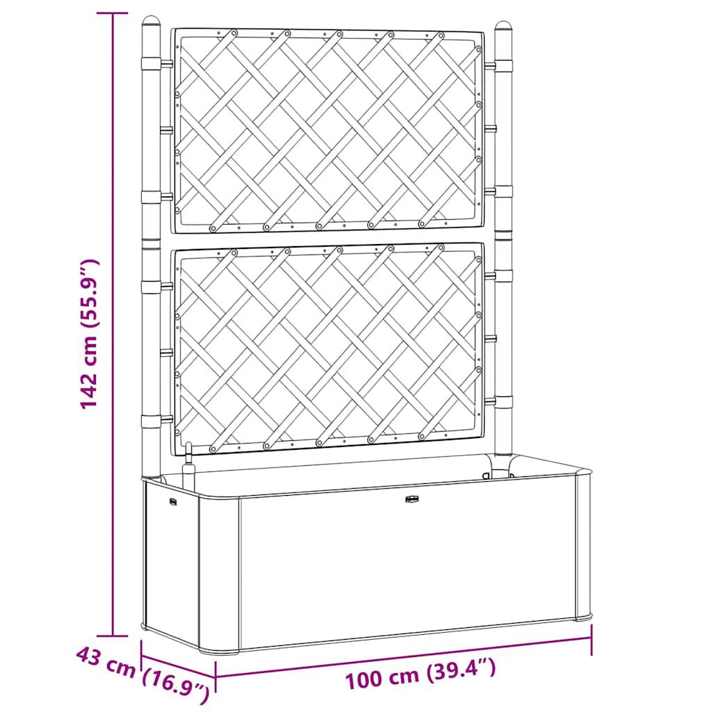 vidaXL Garden Raised Bed with Trellis and Self Watering System Anthracite