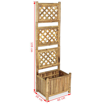 vidaXL Garden Raised Bed with Trellis Bamboo 40 cm,  vidaXL Garden Raised Bed with Trellis Bamboo 40 cm