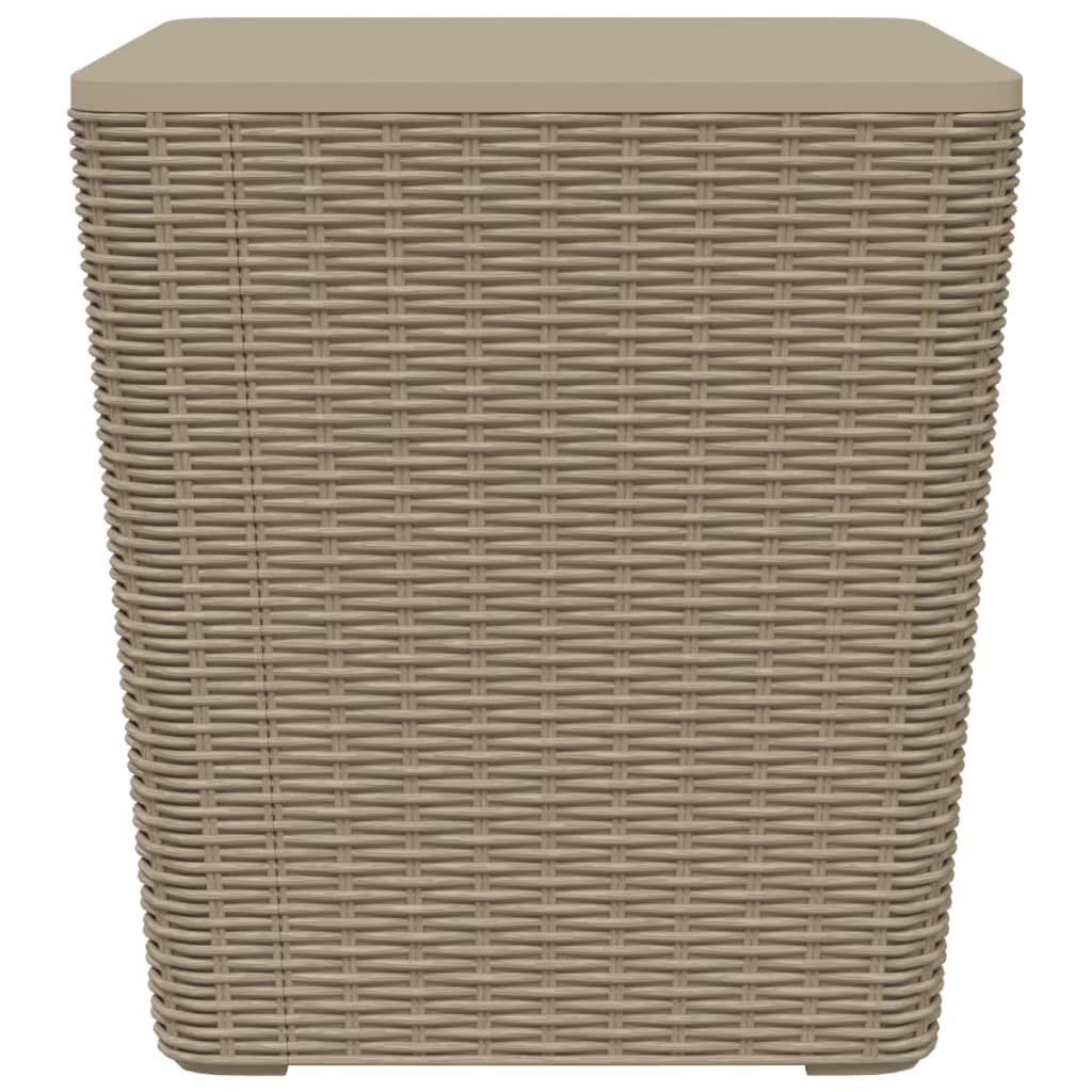 vidaXL Garden Table with Removable Lid Light Brown Polypropylene